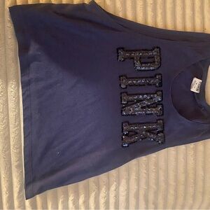 Victoria's Secret Navy Sequin Logo Tank